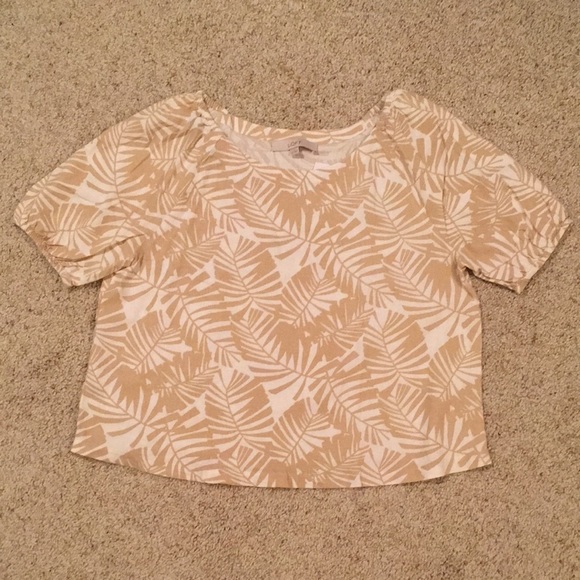NWT - LOFT Linen Palm Leaf Top - Picture 1 of 3